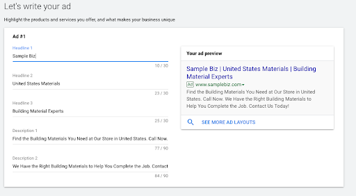 Test Your Message Google Ads